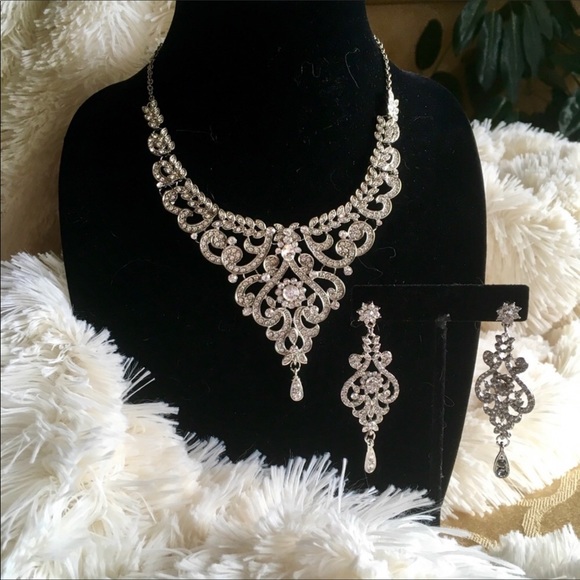 Bdecked & Bdazzled Jewelry - Bridal Art Deco Crystal Necklace Earring LAST ONE!